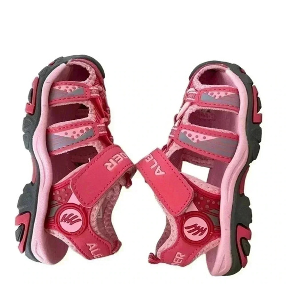 Aleader Pink Girl Outdoor Athletic Strap Closed Toe Hook & Loop Sandals SZ 9 - Picture 5 of 8